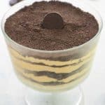 OREO dirt cake in a trifle dish