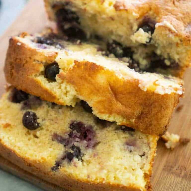Blueberry Bread with Cream Cheese Swirl