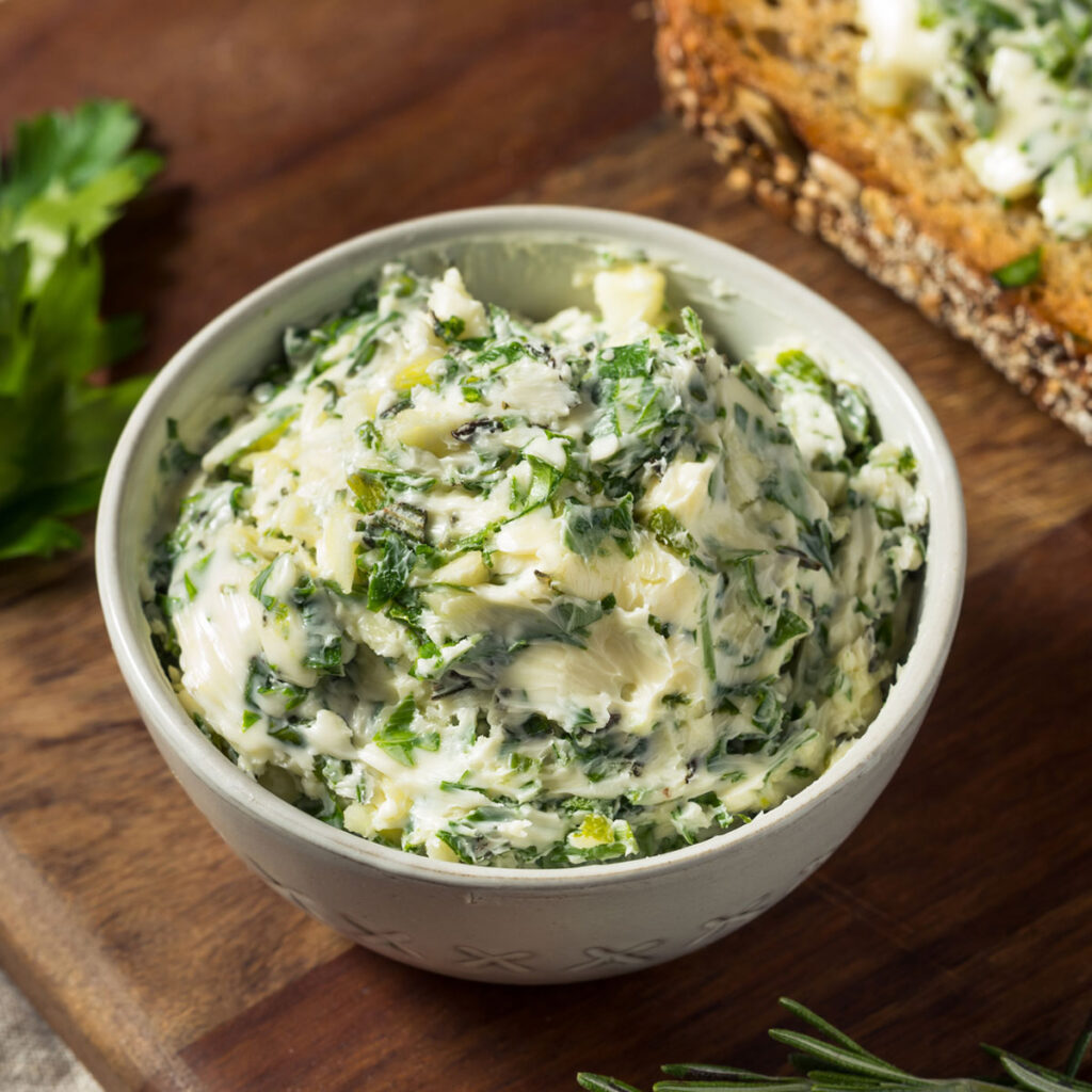 garlic herb butter in bowl