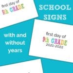 collage of first day of school signs