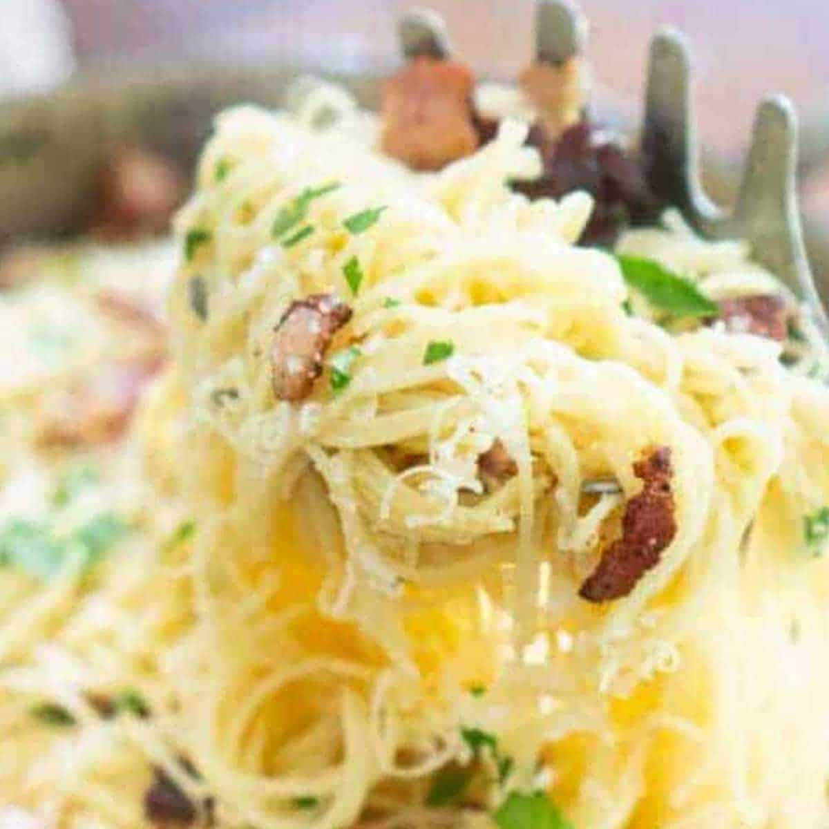 Easy Pasta Carbonara with Bacon The Happier Homemaker