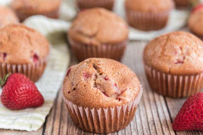 best strawberry muffins with whole strawberries