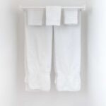 hanging white towels