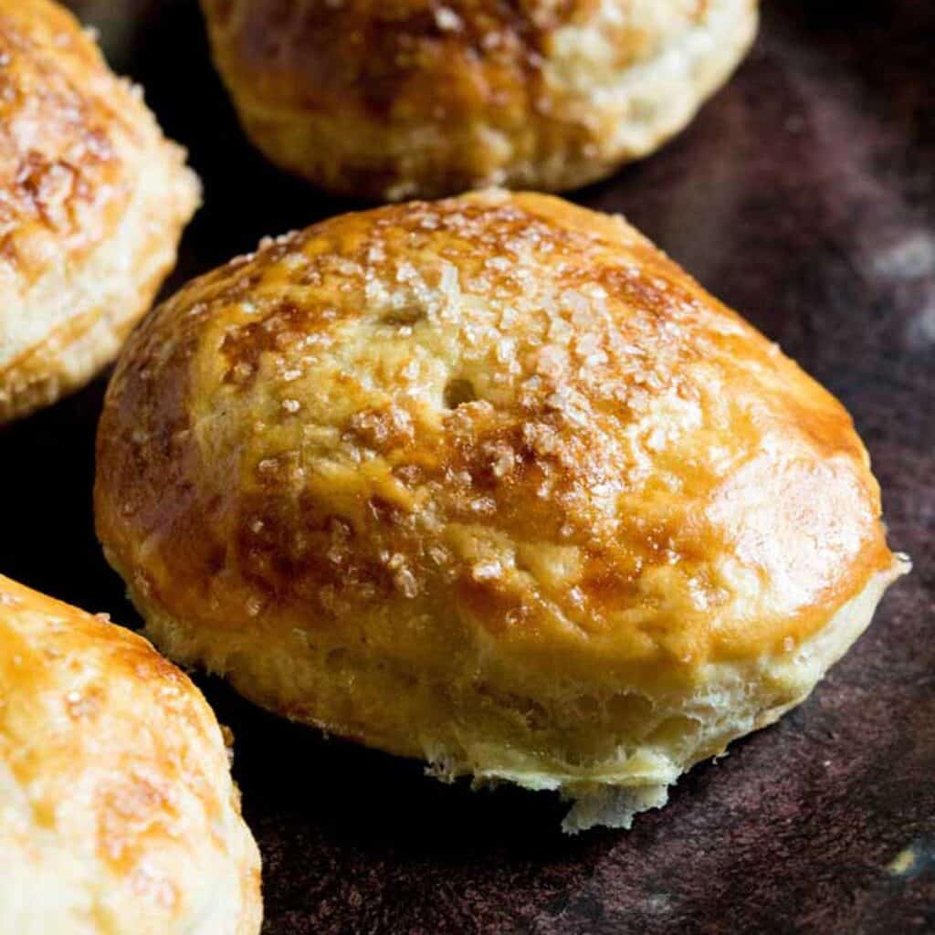 apple hand pie on baking sheet