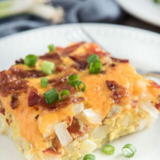 Breakfast Casserole with Hash Browns and Bacon | The Happier Homemaker