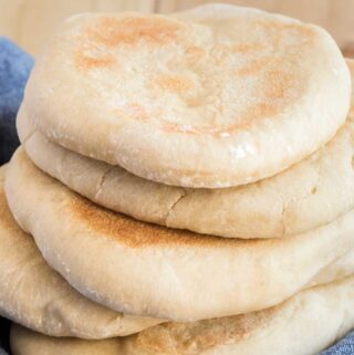 stack of homemade naan bread