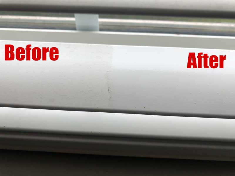 plastic blinds before and after cleaning