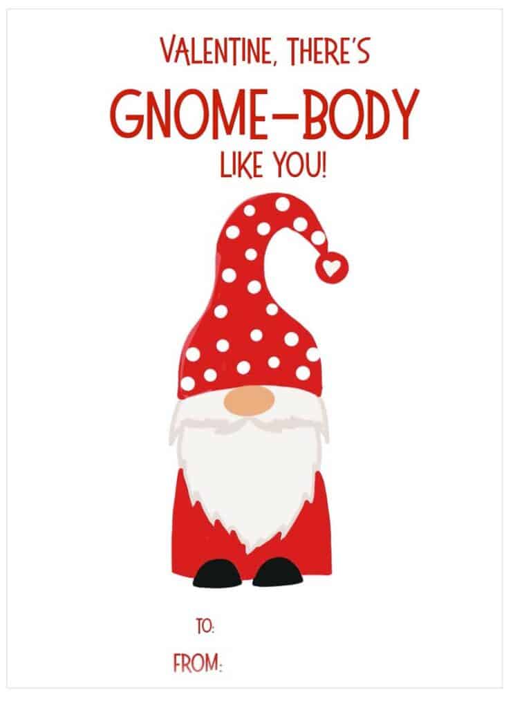 Download Free Printable Gnome Valentines | The Happier Homemaker