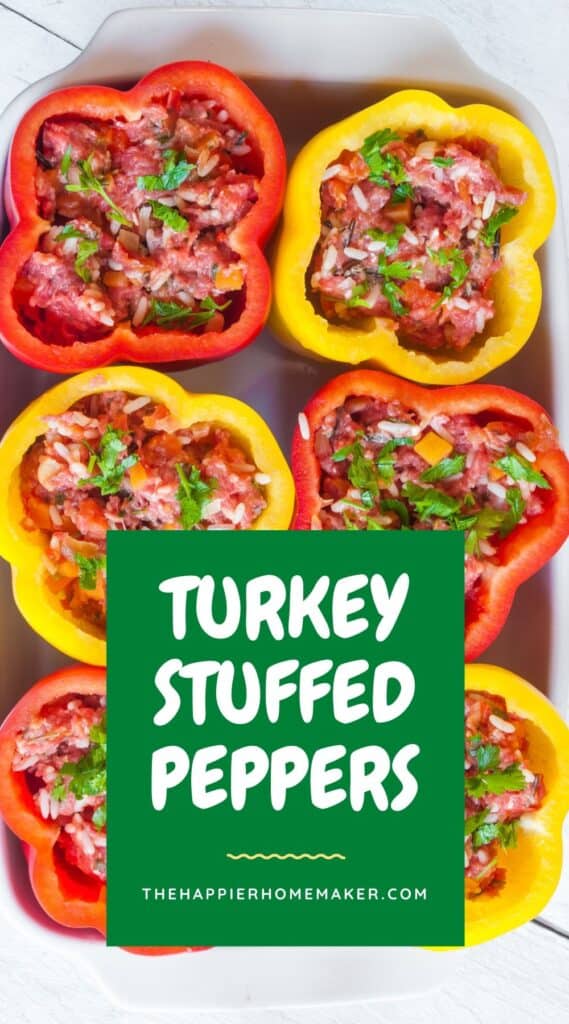 turkey stuffed red and yellow peppers 