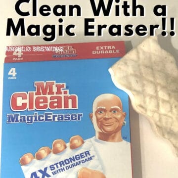 magic eraser with box and text reading everything you can clean with a magic eraser