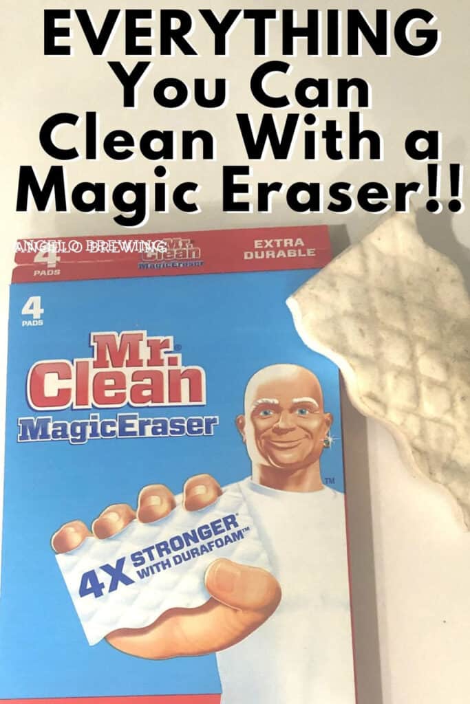 magic eraser with box and text reading everything you can clean with a magic eraser