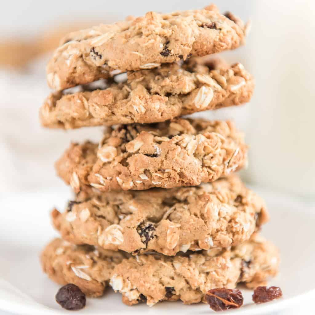 Soft and Chewy Oatmeal Raisin Cookies - The Happier Homemaker