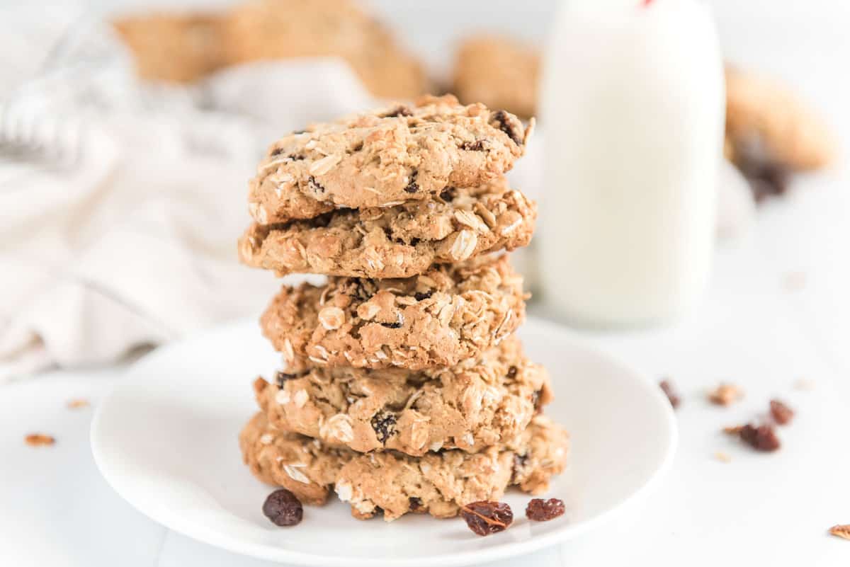 Soft and Chewy Oatmeal Raisin Cookies - The Happier Homemaker