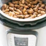 boiled peanuts in instant pot with text reading instant pot boiled peanuts