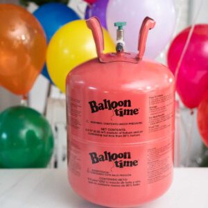 balloon time portable helium tank on table