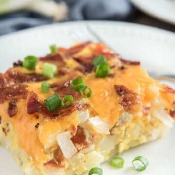 slice of breakfast casserole