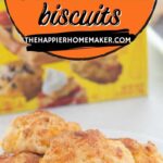 collage of garlic cheddar biscuits with recipe name and website