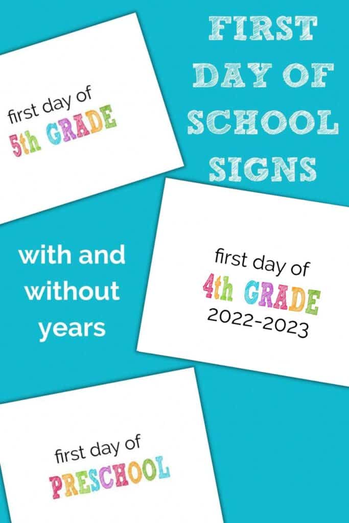 Free Printable First Day of School Signs