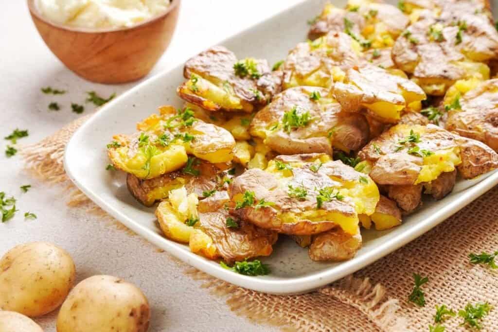 https://thehappierhomemaker.com/wp-content/uploads/2022/07/crispy-smashed-baby-potatoes-1024x683.jpg