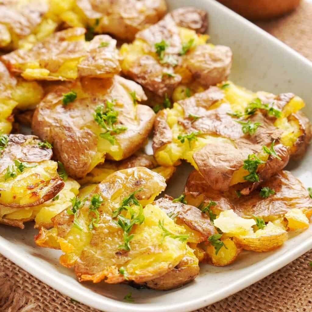 Cheesy Crispy Smashed Potatoes