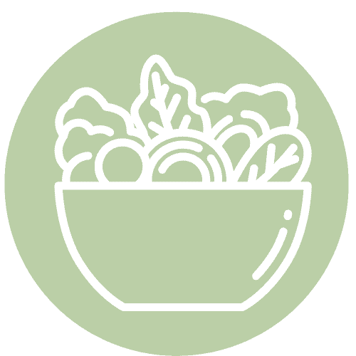 light green circle with a salad icon