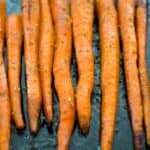 roasted carrots on baking pan