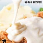 collage of white gravy with recipe name overlay