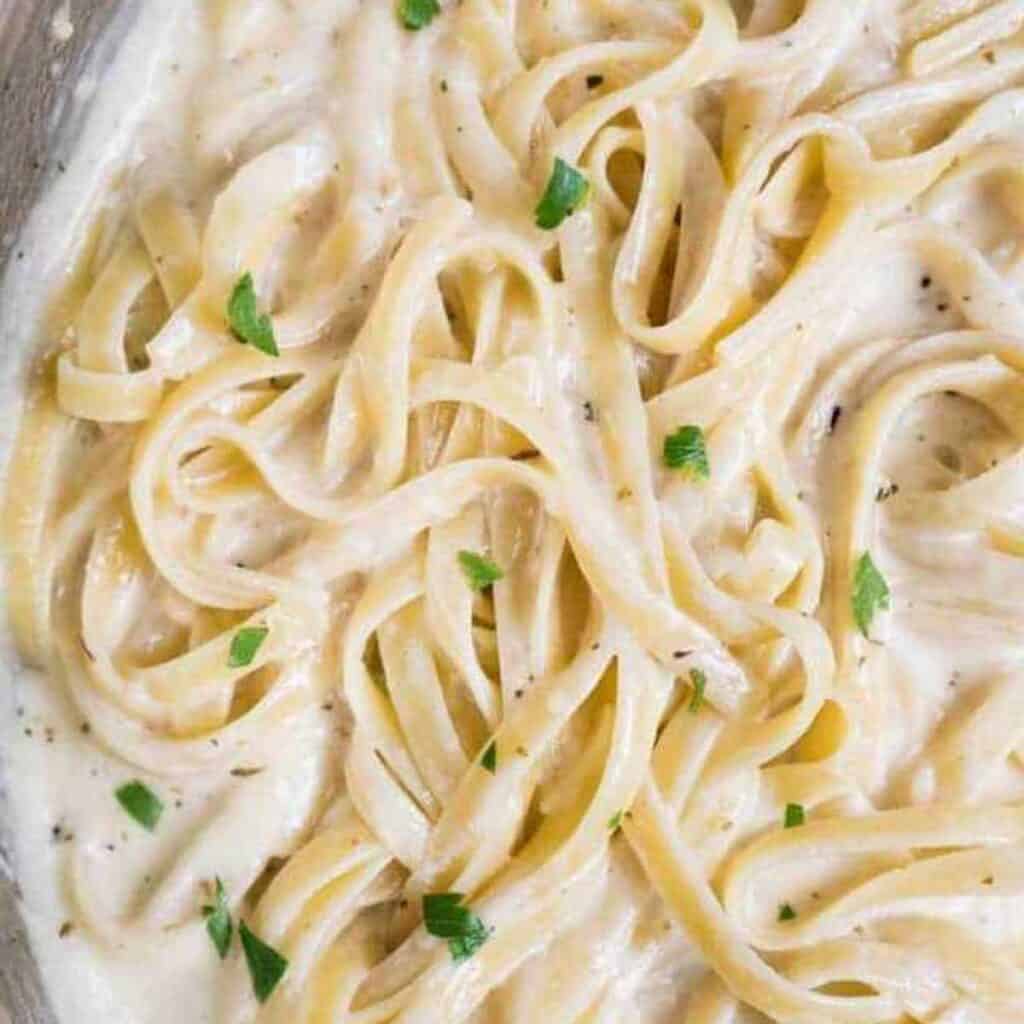 close-up van fettuccine alfredo