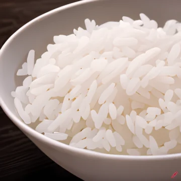 white rice in a white bowl close up
