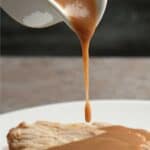 collage of pot roast gravy with recipe name overlay