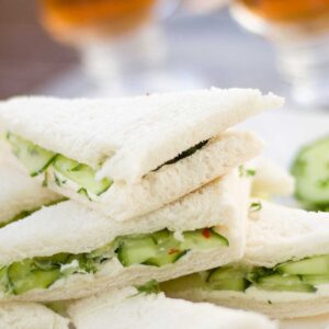 cucumber tea sandwiches on plate
