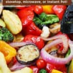 collage of how to steam frozen vegetables with article name overlay