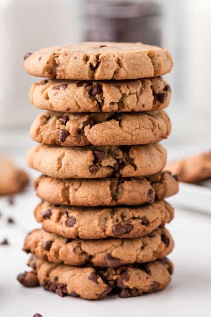stack of peanut butter chocolate chip cookies