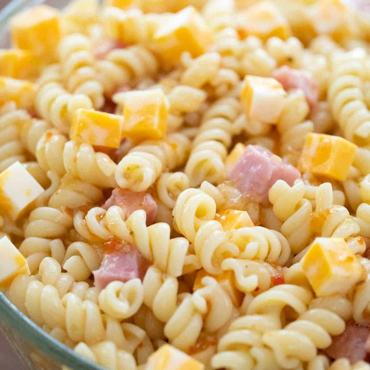 Ham and cheese pasta salad