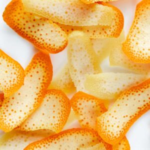 close up of orange peels