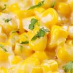 collage of creamed corn with recipe name overlay