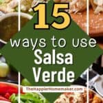collage of ways to use salsa verde