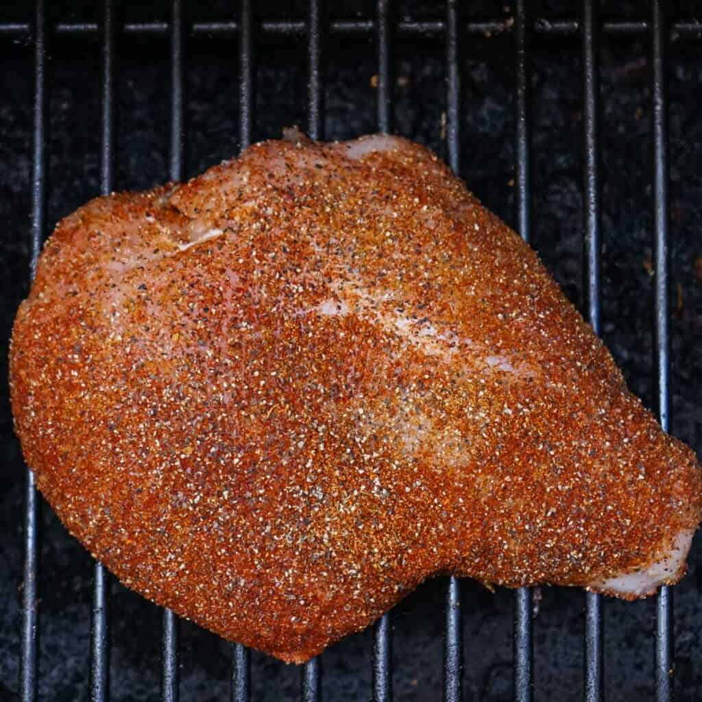 cajun turkey breast on grill