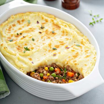 shepherds pie with scoop taken out