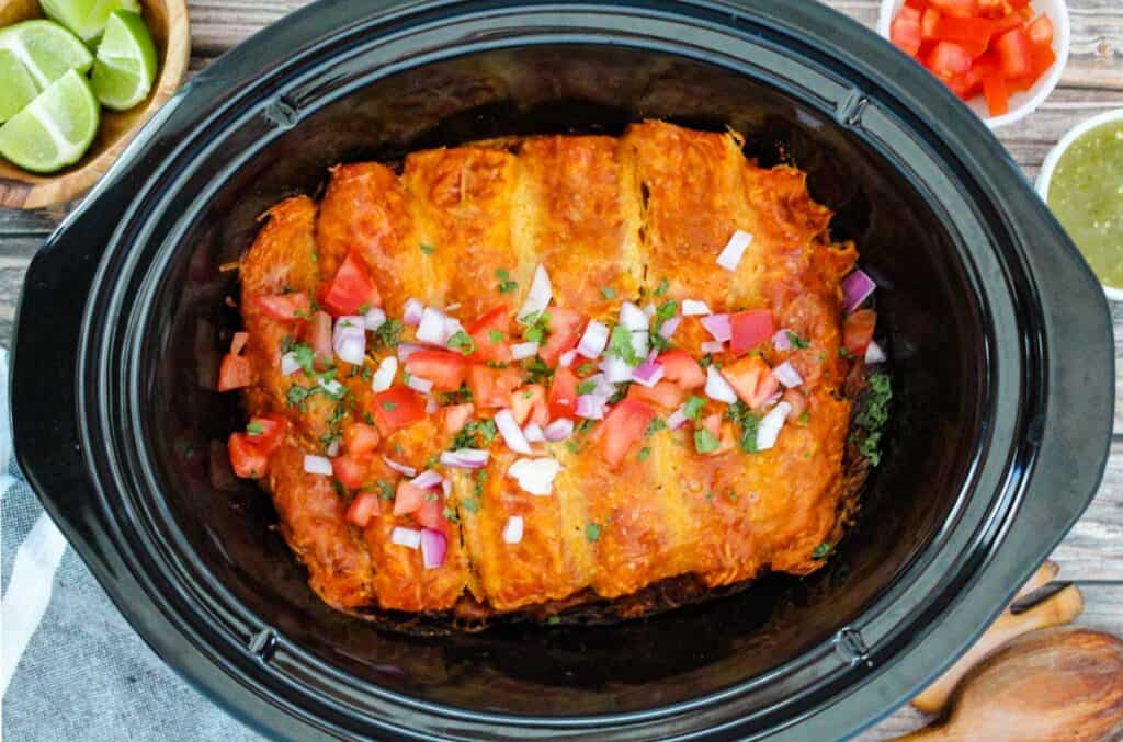 slow cooker with enchiladas 