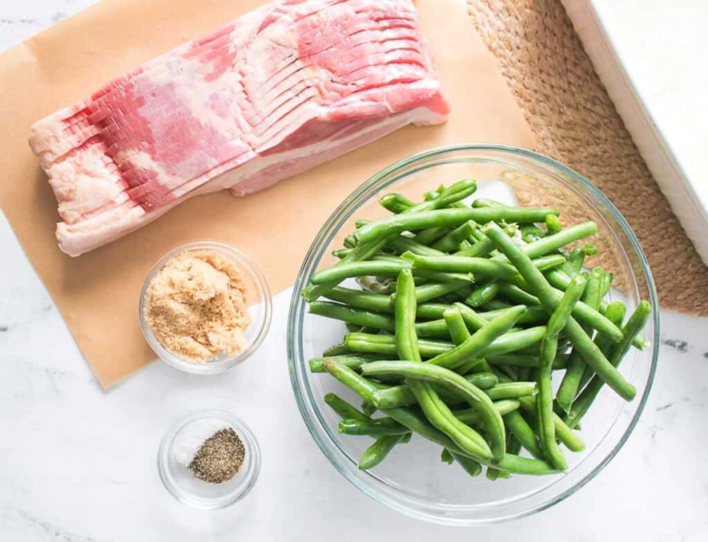 bacon wrapped green bean ingredients
