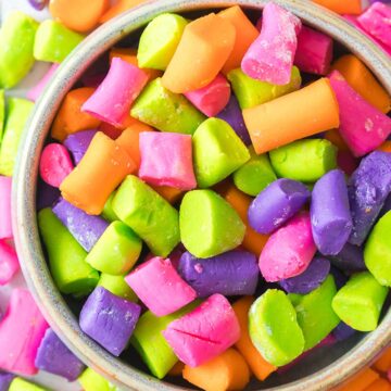 colorful butter mints in bowl