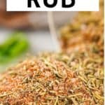 collage of turkey rub with recipe name overlay