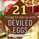 collage of what to serve with deviled eggs