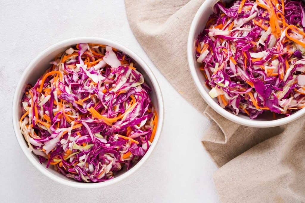 two bowls of southern coleslaw