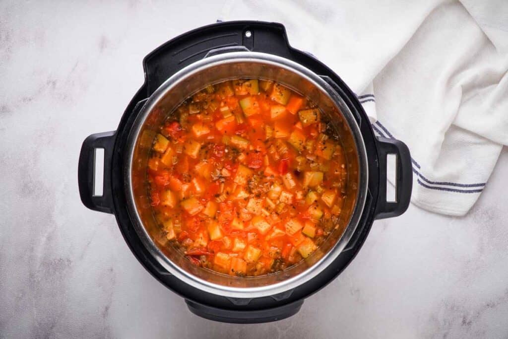 Minestrone soup in Instant Pot