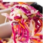 collage of southern coleslaw with recipe name overlay