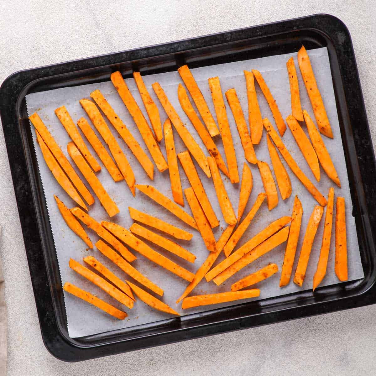 Crispy Sweet Potato Fries - Oven or Air Fryer - The Happier Homemaker
