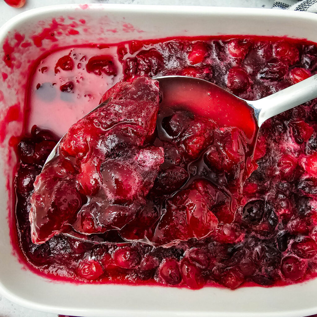 spoonful of cranberry sauce