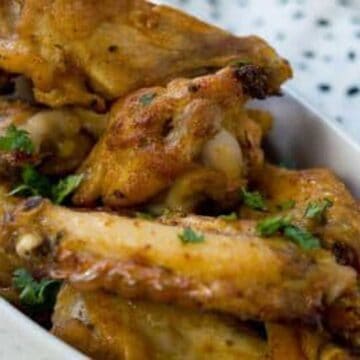 close up of ranch taco wings